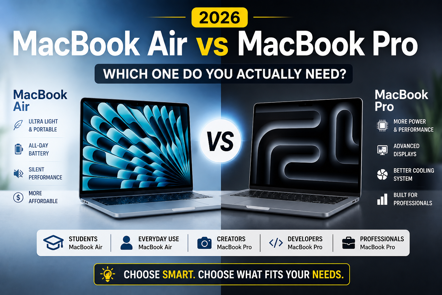 MacBook Air vs MacBook Pro 2026: Which One Do You Actually Need?