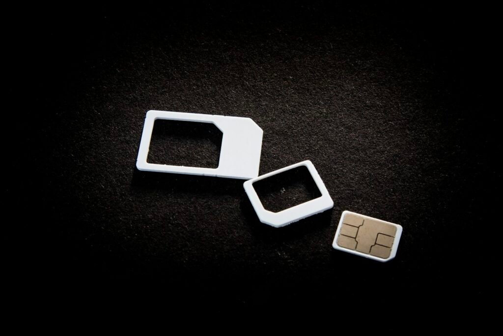 Sim cards and their adaptors on display